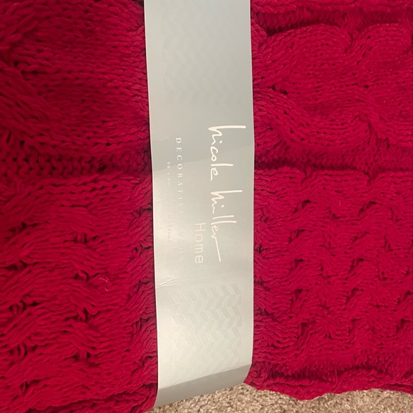 NEW Christmas knit throw blanket with faux fur trim - Picture 5 of 9